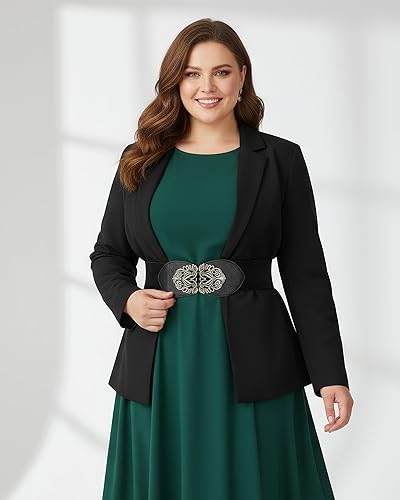 Miniatura 5 de BlackButterfly Cinturón de cintura con hebilla vintage elástica Waspie de 3 pulgadas de ancho