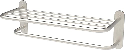 Fixsen - Toallero de baño de 24 pulgadas, toallero, toallero, acero inoxidable de níquel cepillado y aleación de zinc, montaje en pared, 1 unidad