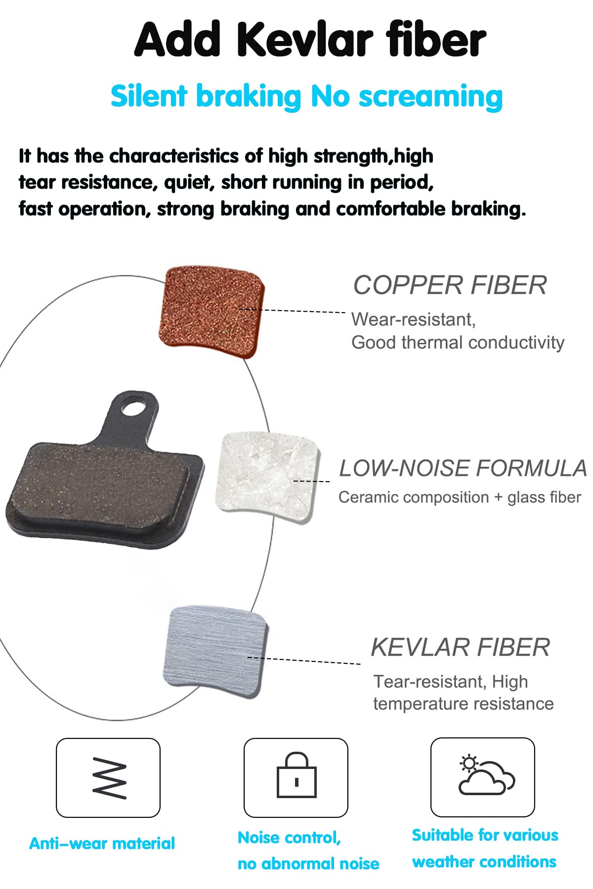 Pastiglie Freni Disco Bici Per Shimano/TRP - 4 Coppie, Semi-Metalliche, Con Attrezzo - Foto 10