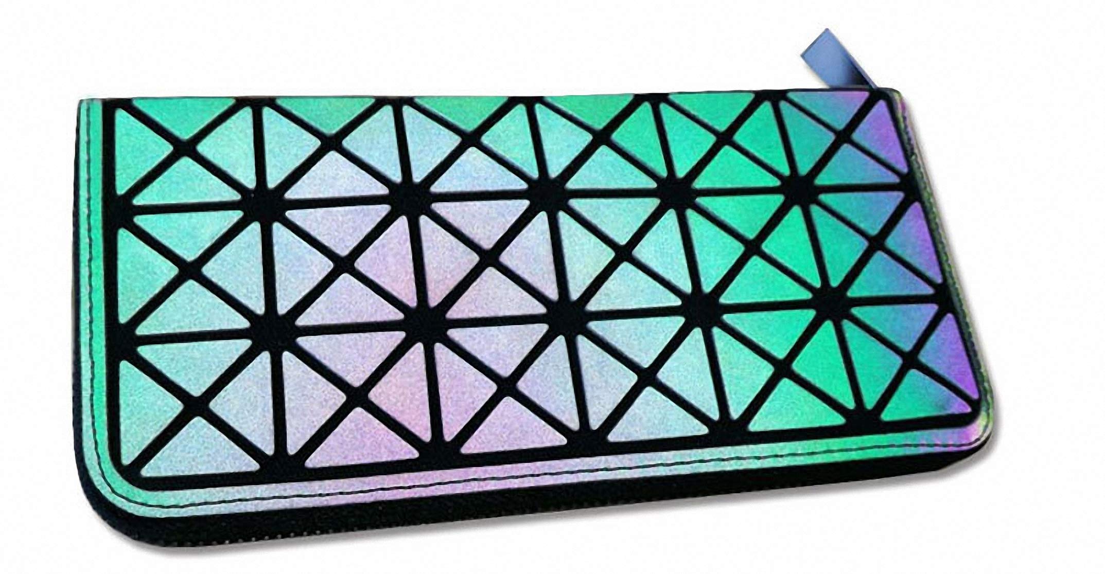 Ulalaza Geometric Luminous Tote Bag Holographich Purses and Handbags Flash Reflactive Crossbody Bag for Women