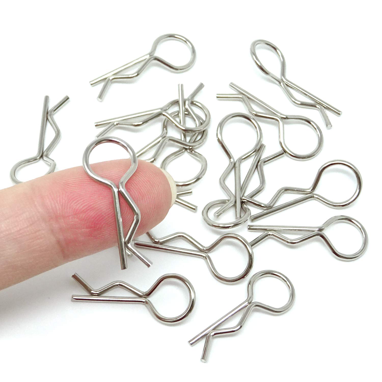 Honbay 100PCS Metal Body Clips For 1/10 Scale RC Cars - Silver, 2.4cm, Shell Pins For RC Trucks & Buggies - View #11