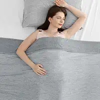 Elegear Cobertor de resfriamento para sofá, Fibra de resfriamento Arc-Chill que absorve o calor do corpo 100% algodão com Manta de viagem de verão, hipoalérgico, lavável à máquina (150 x 200cm, Cinza)