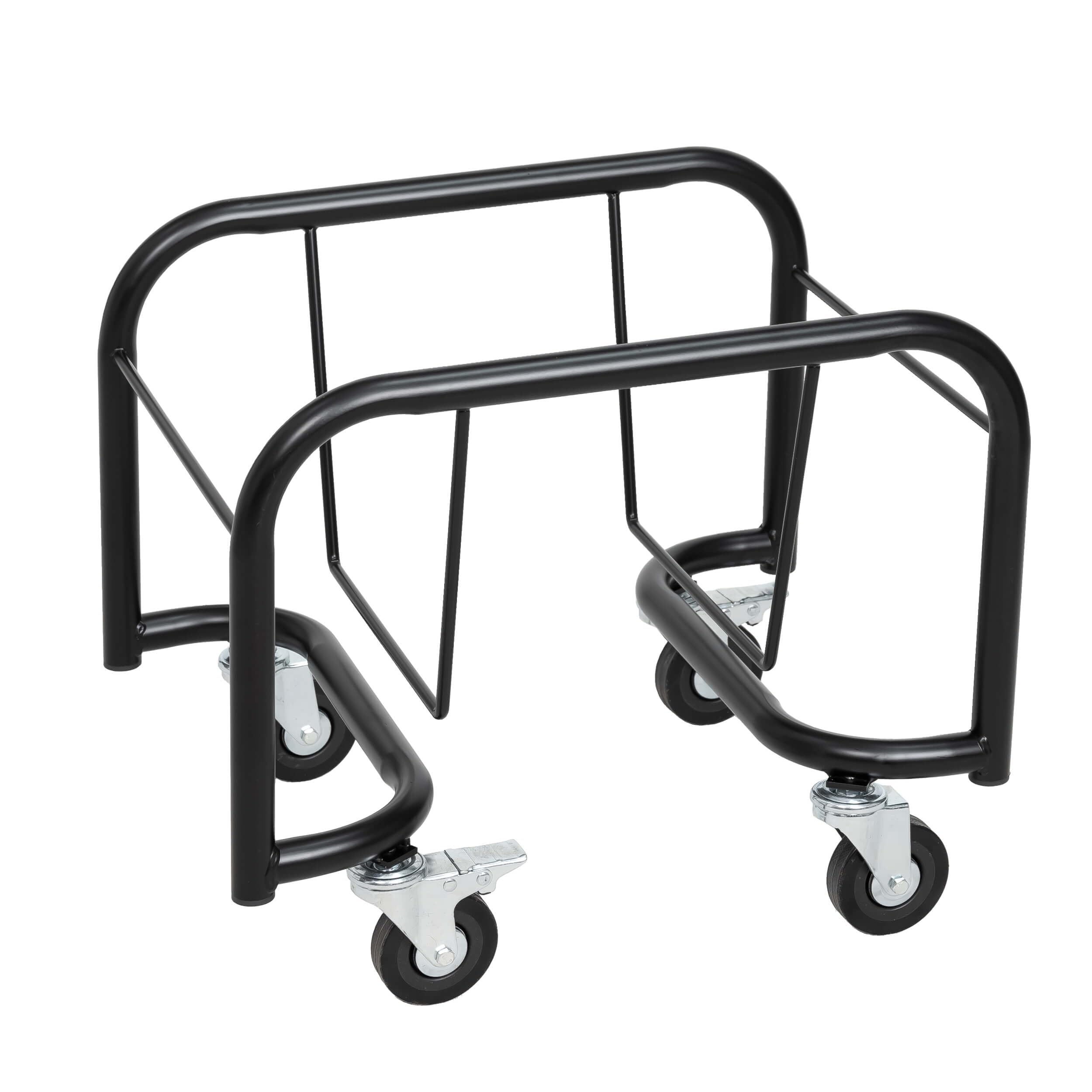 Sammelwagen mit Einkaufskörbe Schwarz 10er Set 22L | Rollbarer Korbstapelwagen in Schwarz, 10 Körbe in Schwarz mit Griff, Tragekorb Kunststoffkörbe 30kg Traglast