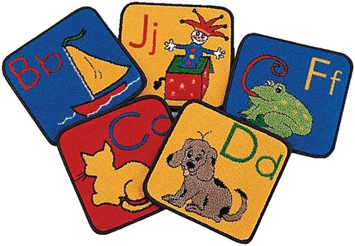 Miniatura 2 de Carpets for Kids KID$Value Plus 1026 ABC - Asiento fónico de 12 pulgadas cuadrados individuales para el aula, juego de 26 unidades, multicolor