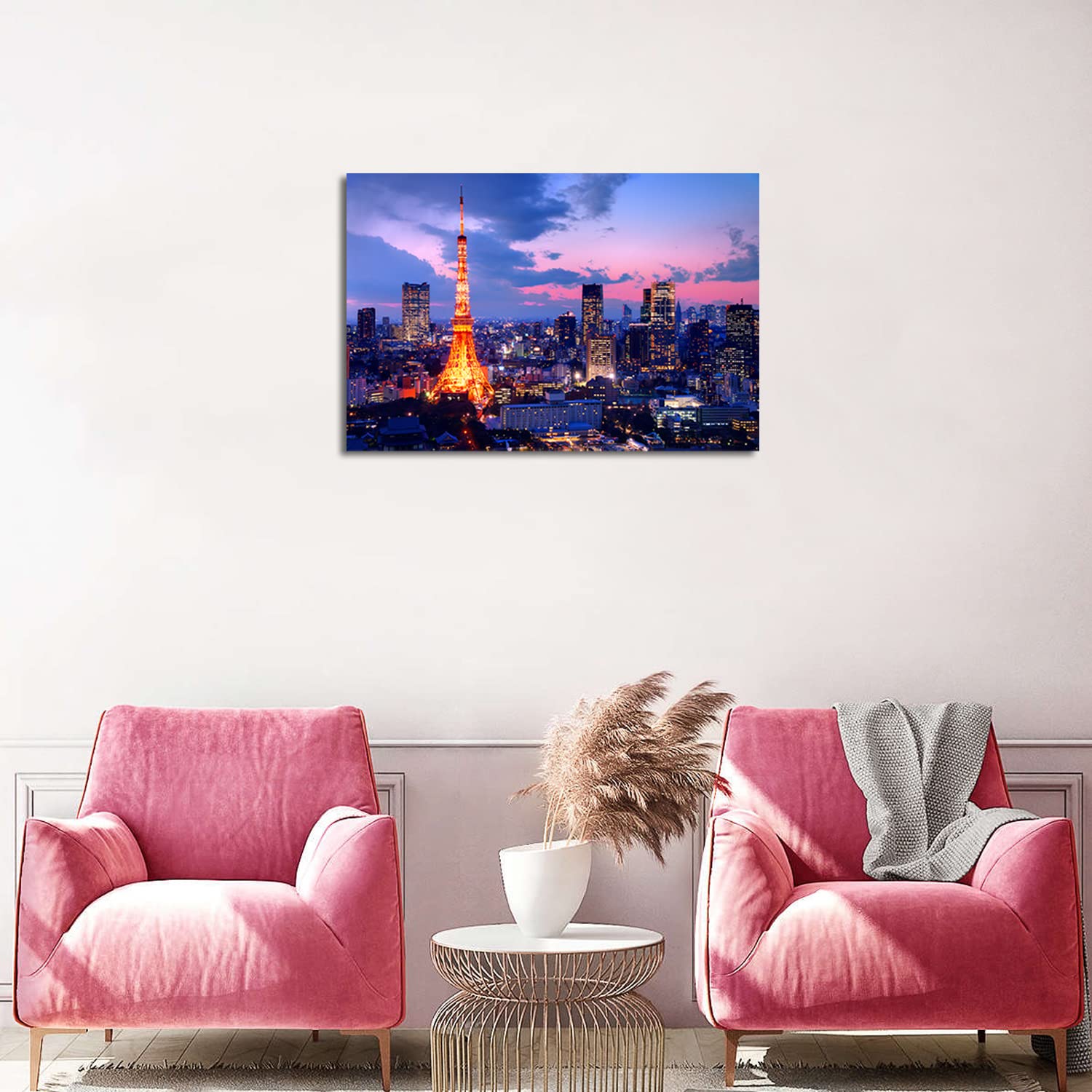 Tokyo Skyline Wall Art for Living Room Tokyo Tower Landscape