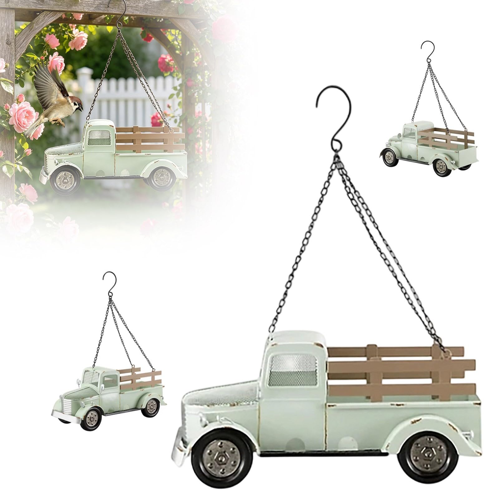 Mangeoire à oiseaux style rustique pour décorer un jardin extérieur