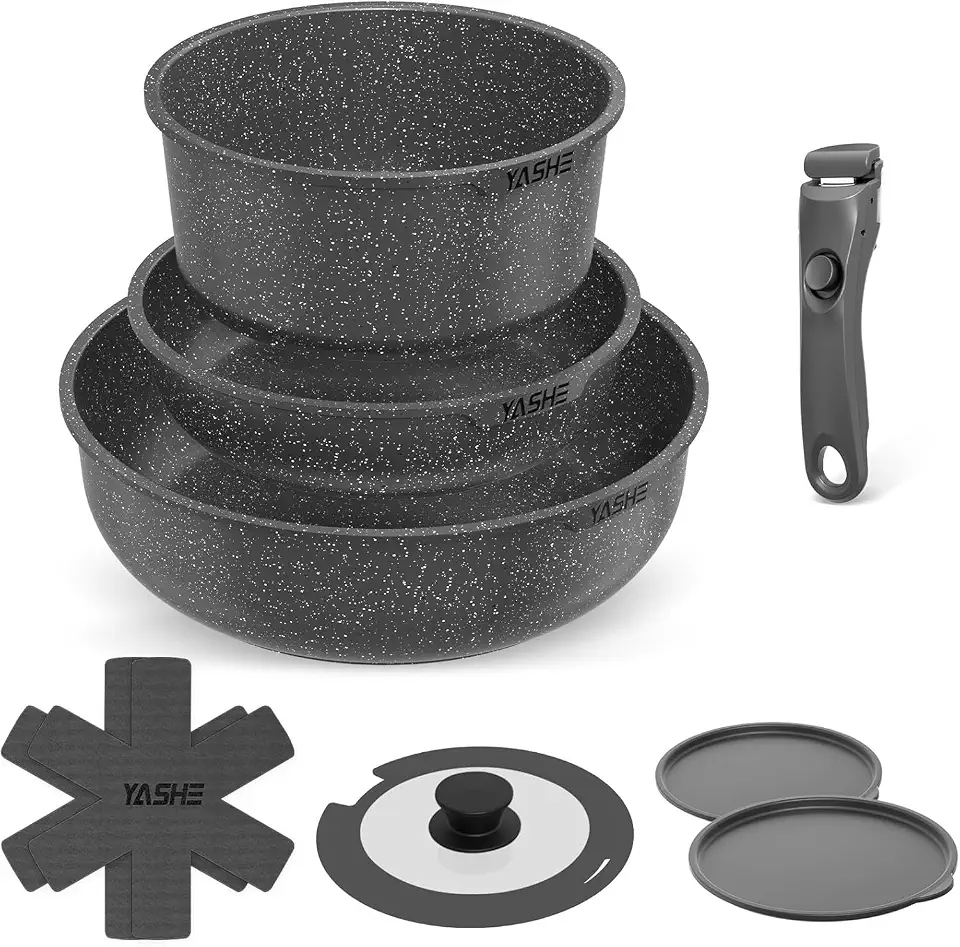 YASHE 9 Piece Pots and Pans Set