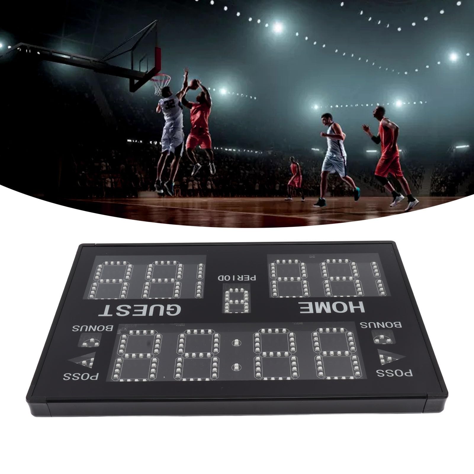 Tabellone Segnapunti Digitale, Tabellone Segnapunti da Tavolo per Interni Multisport Parete con Telecomando Cicalino, Tabellone Segnapunti Elettronico da Basket, Segnapunti e Timer