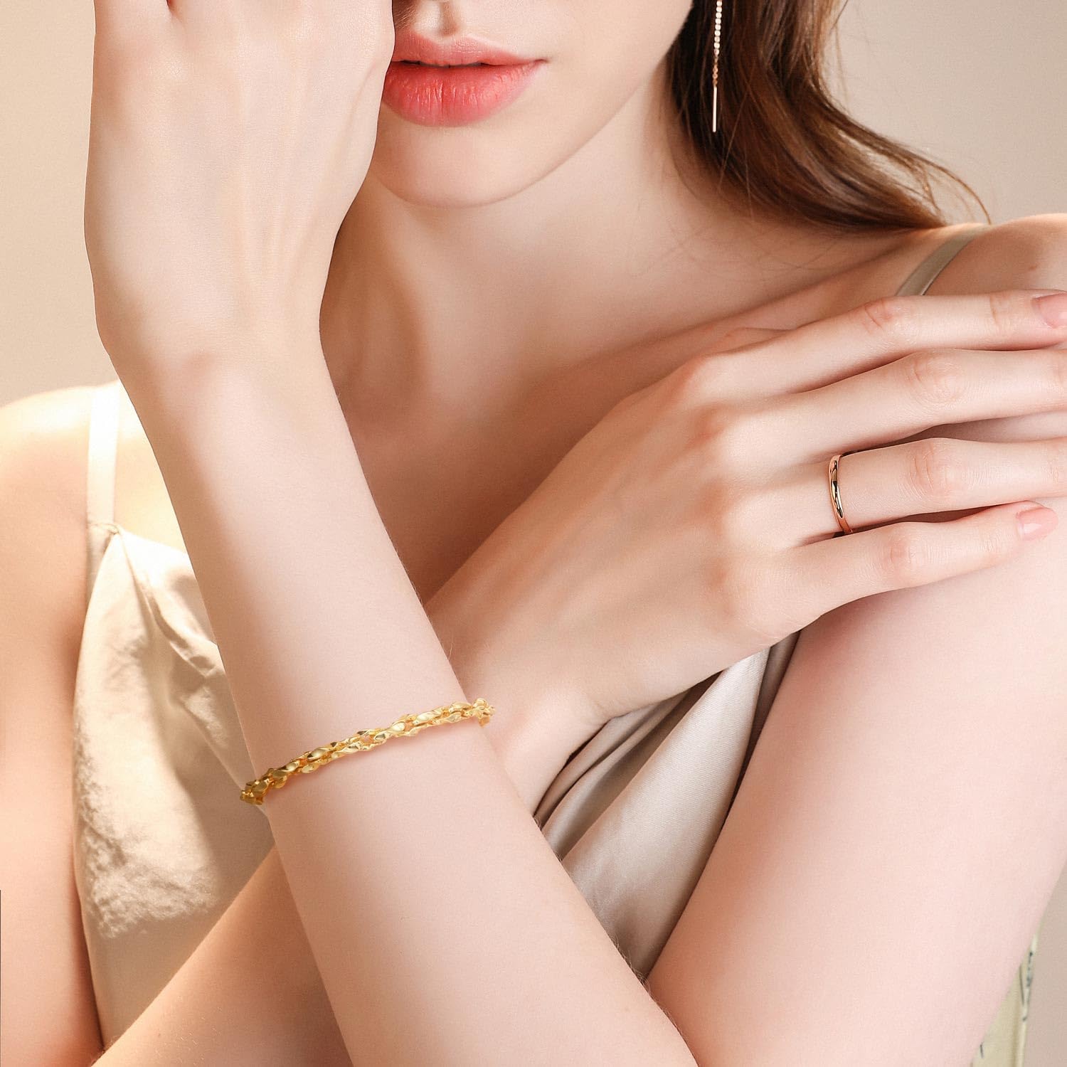 Gold Bracelets for Women 14K Gold Bracelet Dainty Bracelets for Womens Braided Chain Bracelet for Women Men 6.5/7/7.5/8/9in - Image 5