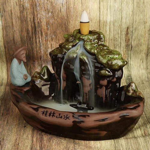 Miniatura 7 de Quemador de incienso de reflujo con cascada, hecho a mano, para oficina en casa