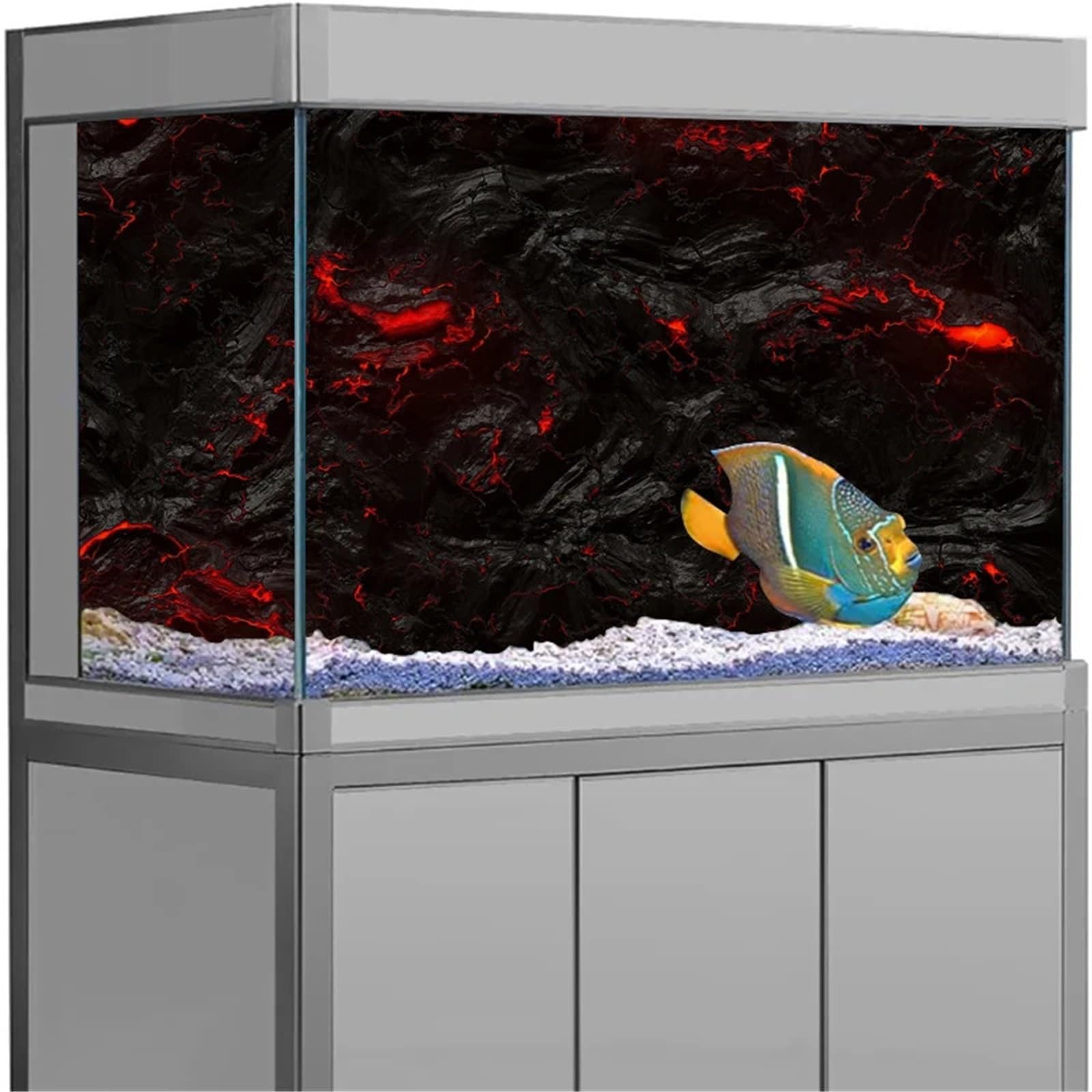Adesivo for Sfondo Acquario in Pietra Effetto 3D | Parete HD Pittura Carta da parati Acquario Decorazioni for fondali in PVC(54x122cm)