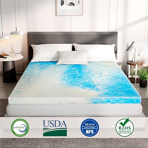 Miniatura 5 de Airensky 3 Inch Twin XL Memory Foam Mattress Topper, Cooling Gel Infused Foam Mattress Topper for Pressure Relief Back Pain, Single Bed Toppers,