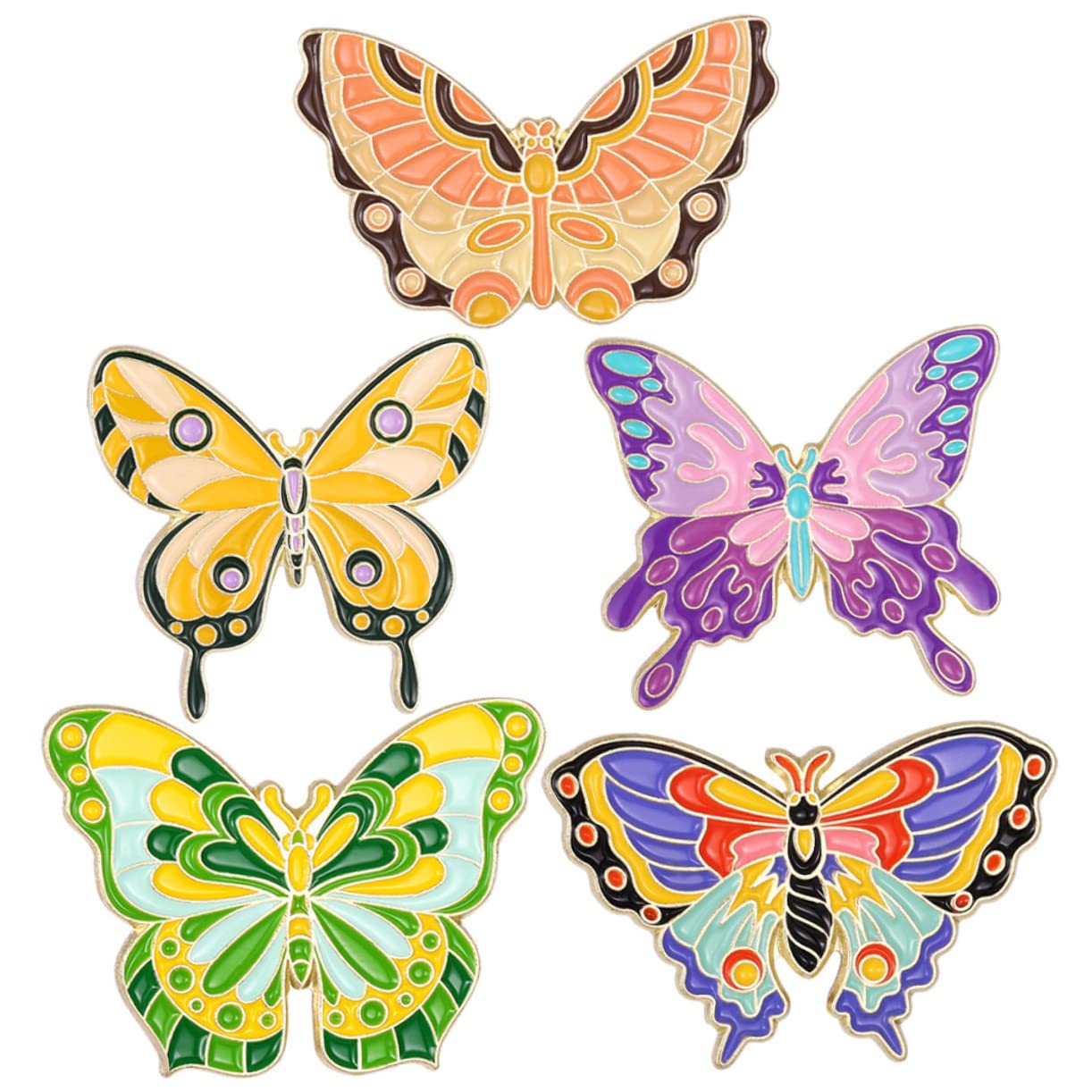 20 Teiliges Schmetterling Emaille Broschen Set Bunte Tier Anstecknadeln Langlebige Legierungs Broschen Kleidungspins für Jacken Taschen Hüte Einfache Befestigung
