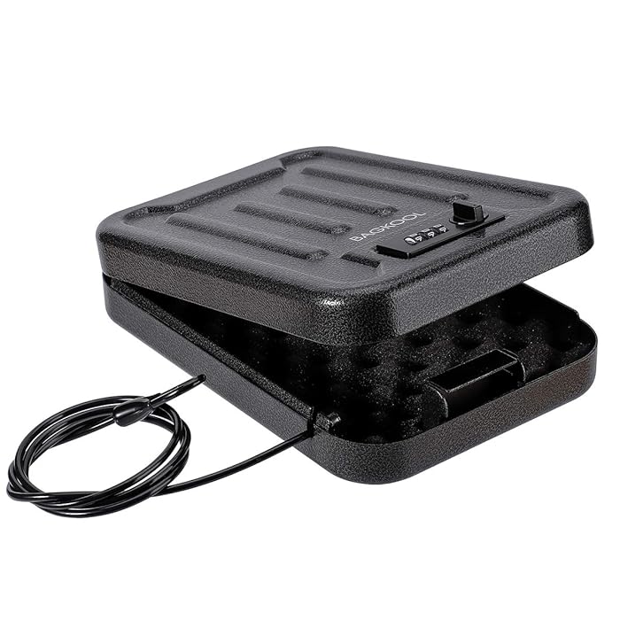 Buy BAGKOOL Pistol Safe, Portable Metal Travel Gun Safe Handgun Lock