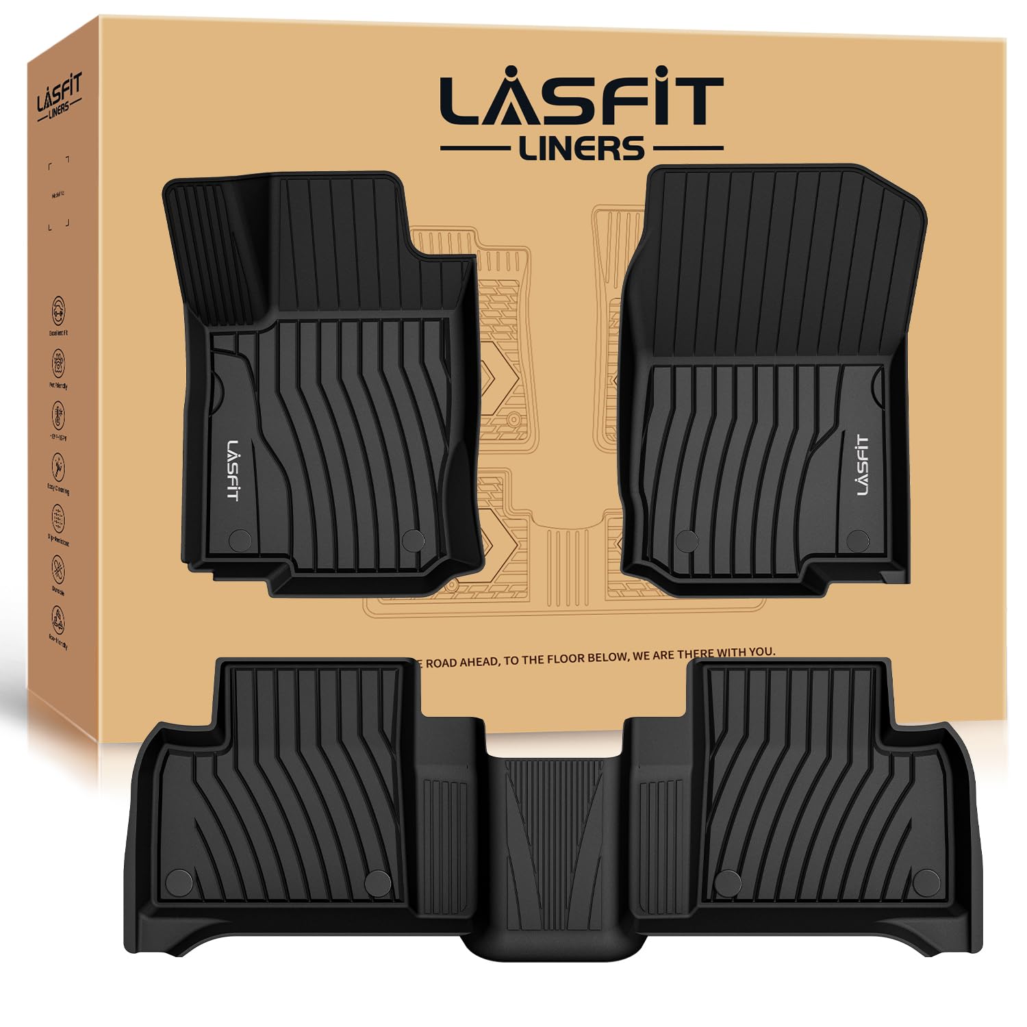 LASFIT Floor Mats for Mercedes Benz GLE 2019 2018 2017 2016 350 400 43 AMG 450 AMG 550e