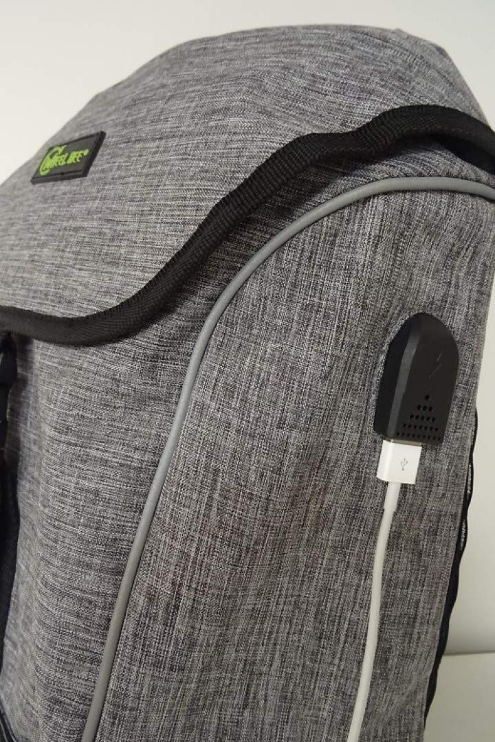 LED-Backpack City Lights, 18 Liter Rucksack, grünes LED Licht für optimale Sichtbarkeit, USB-Port mit Kabel