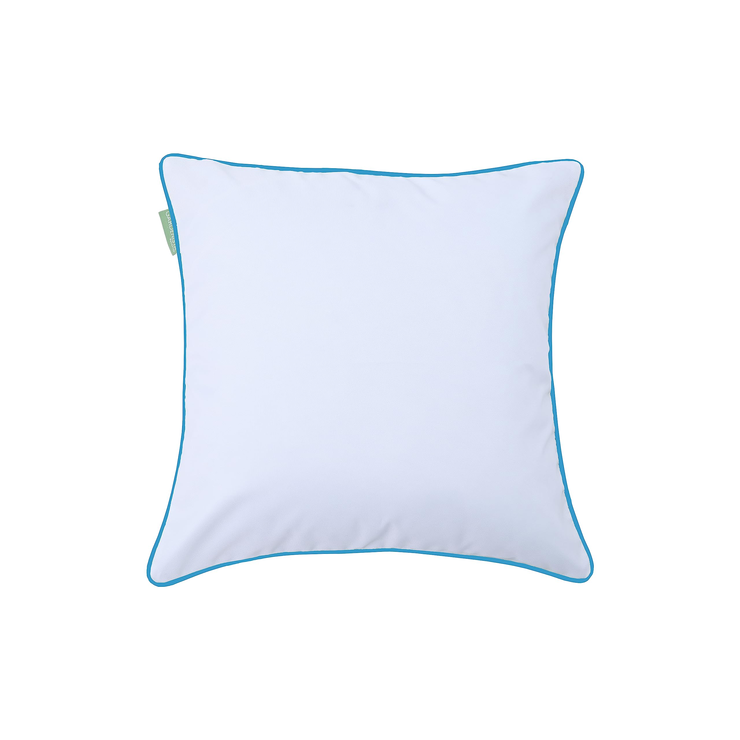 Gardenista Turquoise Premium White Scatter Cushion | Water Resistant Garden Cushions With Piping | Great For Living Room, Sofa, & Bed | Hollowfibre Filled Outdoor Furniture Pillow (45X45cm, 4)