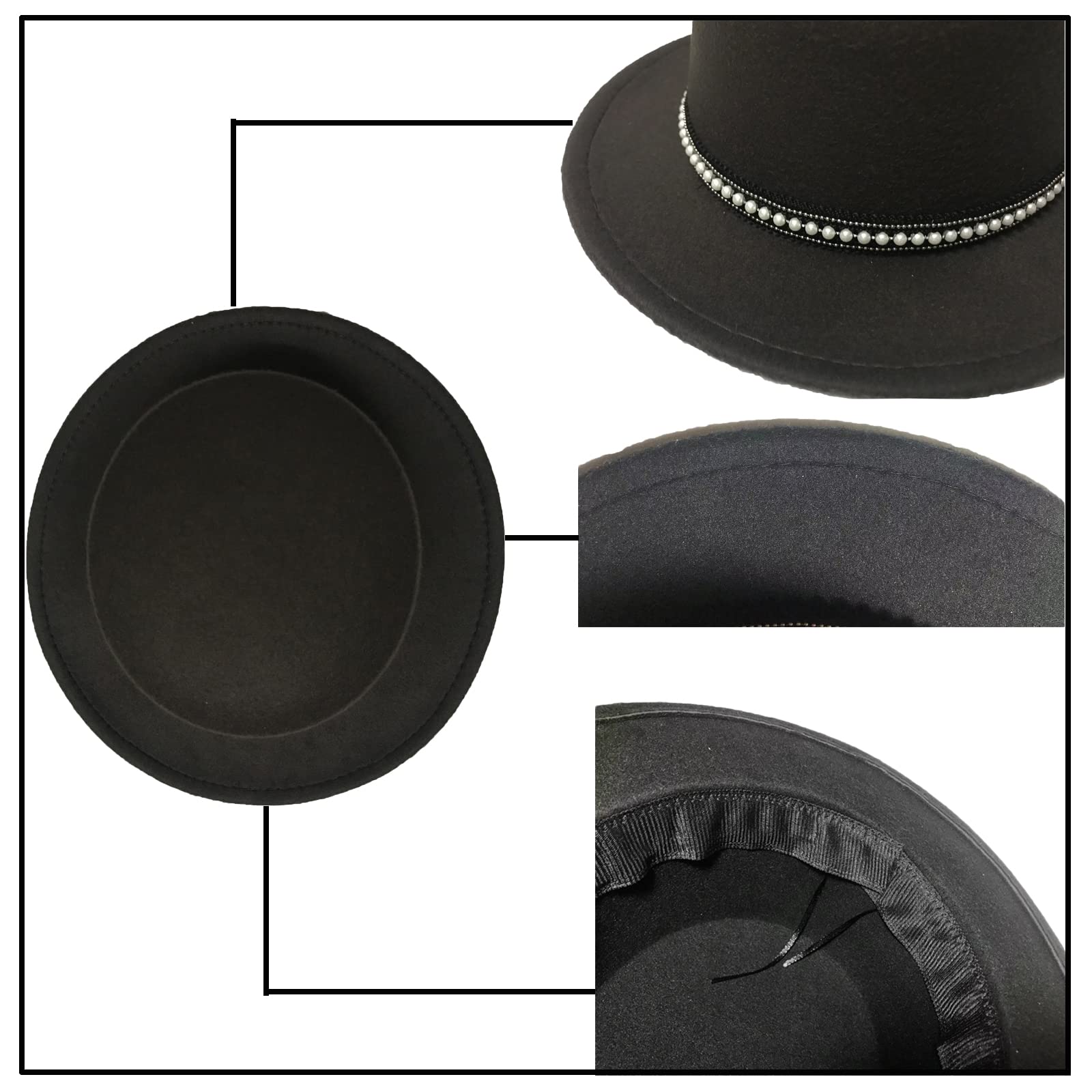 Cappello classico Fedora a tesa larga per donna uomo in feltro Panama Flat Top Jazz Cap con fascia rimovibile