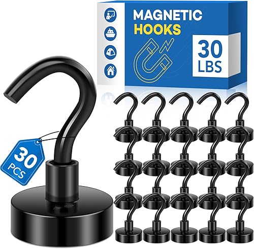 Miniatura 25 de LOVIMAG Ganchos magnéticos, paquete de 12 ganchos magnéticos de 30 libras + gancho magnético 2026 Cruise Cabin Ship Essentials Heavy Duty Strong