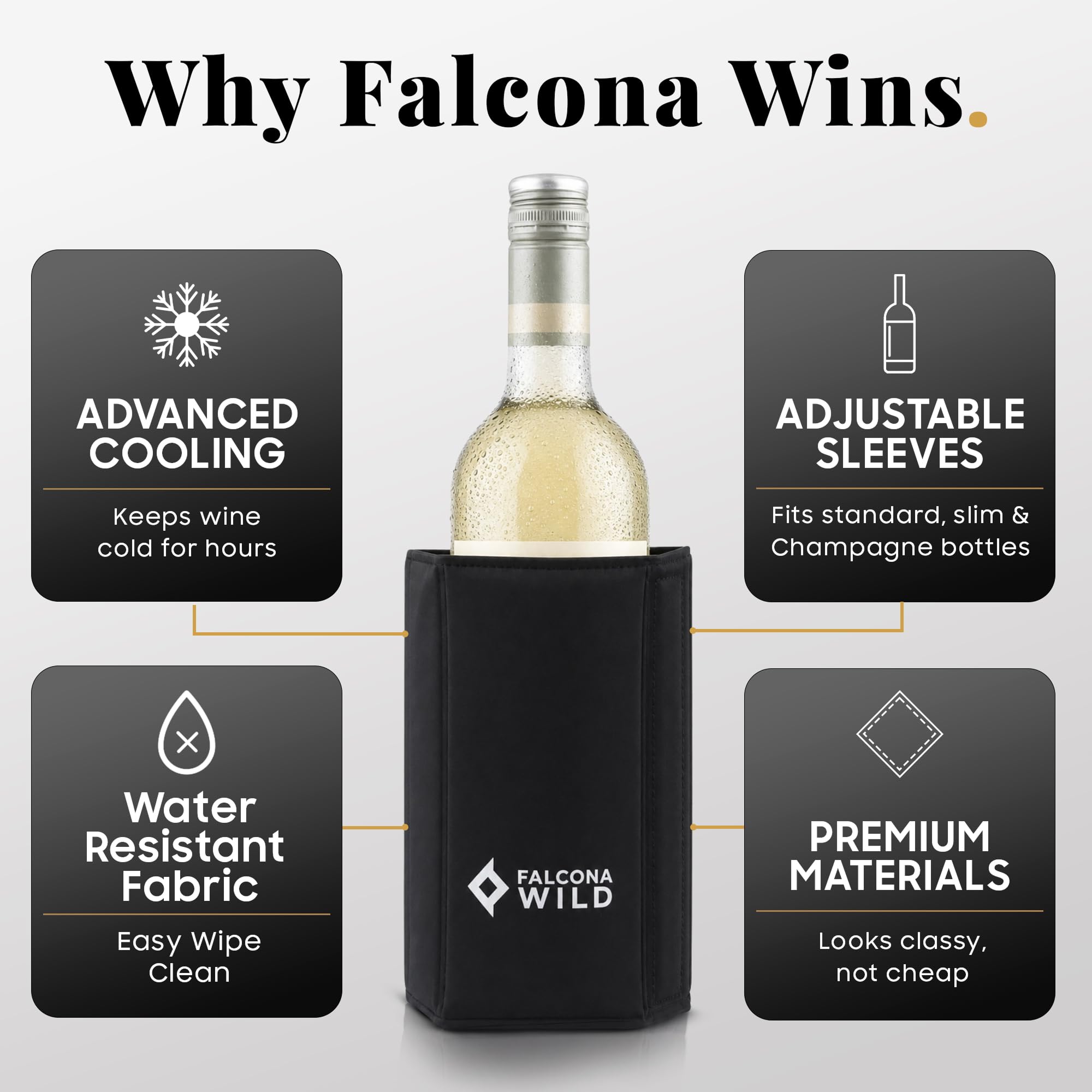 Wine Cooler Sleeve - Fits Wine and Champagne Bottles – Chiller Ice Sleeve — Amazon image 5