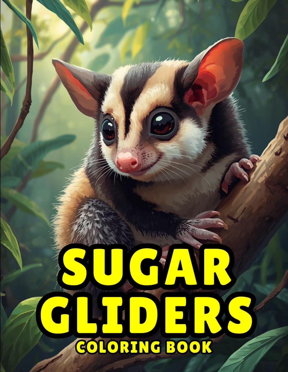 Sugar Gliders Coloring Book: Cute Exotic Animal Coloring Pages for Kids, Teens, and Animal Lovers