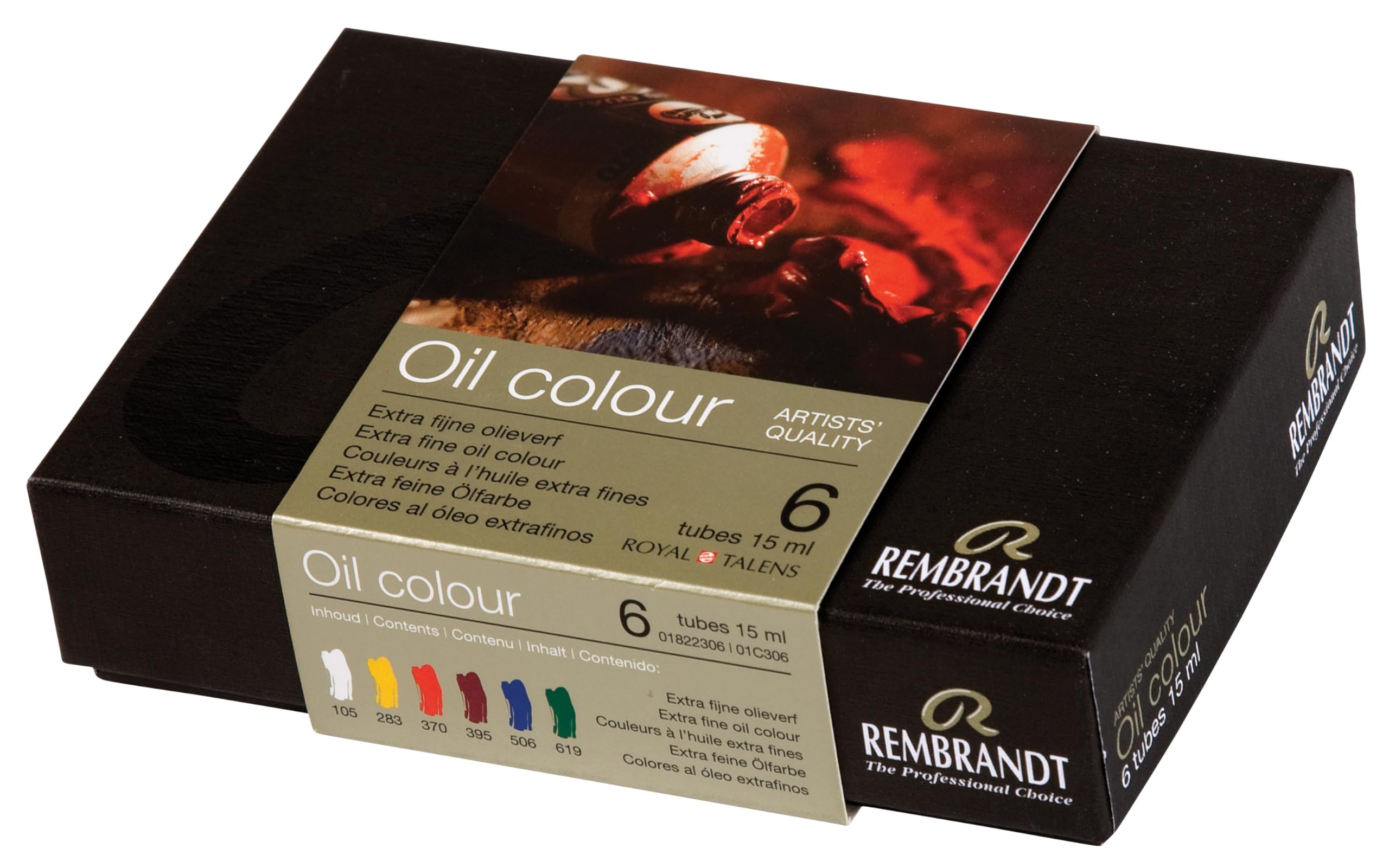 Rembrandt Professional Oil Paint Set with 6 Colours (15 ml tubes) | Artist Quality Oil Colours