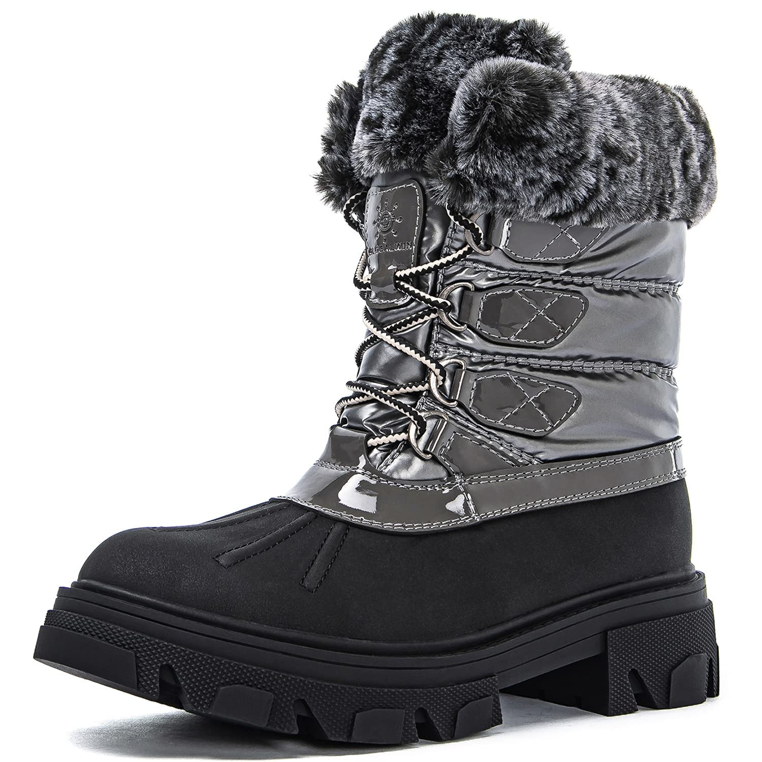 GLOBALWIN Snow Boots for Women Comfortable Winter Boots For Women Waterproof Fluffy Faux Fur Ankle Booties Water-Resistant Short Boots For Women Warm