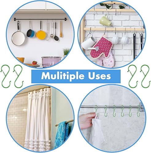 Miniatura 5 de Zonon Paquete de 50 ganchos en forma de S para colgar adornos mentales resistentes con clip en S de 3.8 pulgadas con clips para armario, plantas,