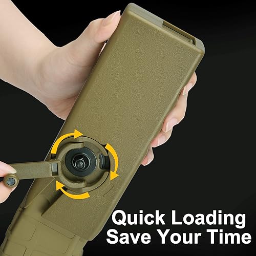 Miniatura 2 de ActionUnion Airsoft - Cargador de velocidad táctico BB para revista de manivela M4 (carga rápida), 0.236 in, 1000 rondas