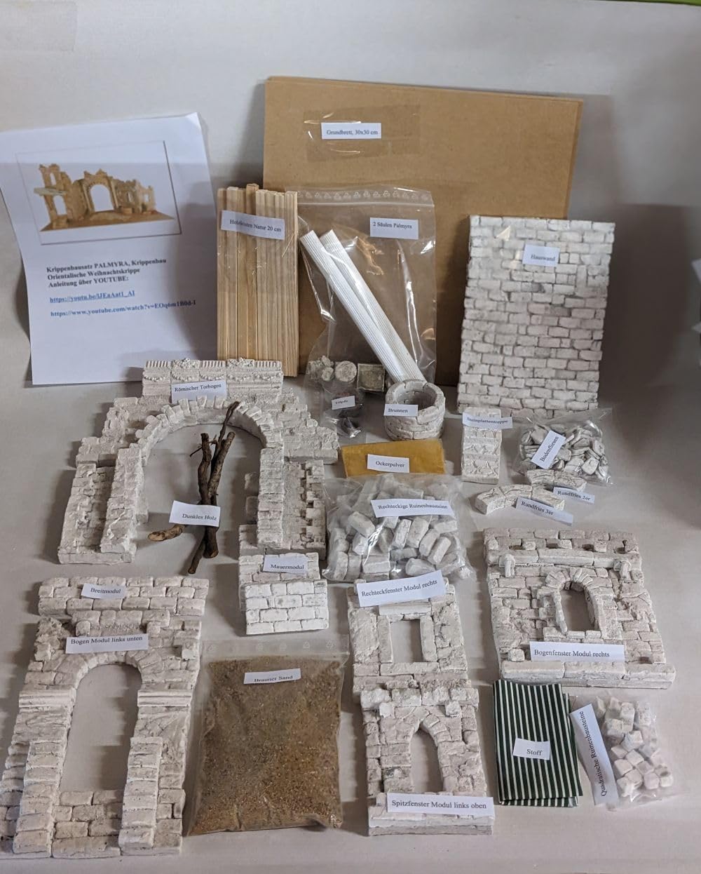 menta-modellbau Krippenbausatz Palmyra Krippenbau Orientalische Weihnachtskrippe Krippenstall Krippe Bauen Bausatz Weihnachten