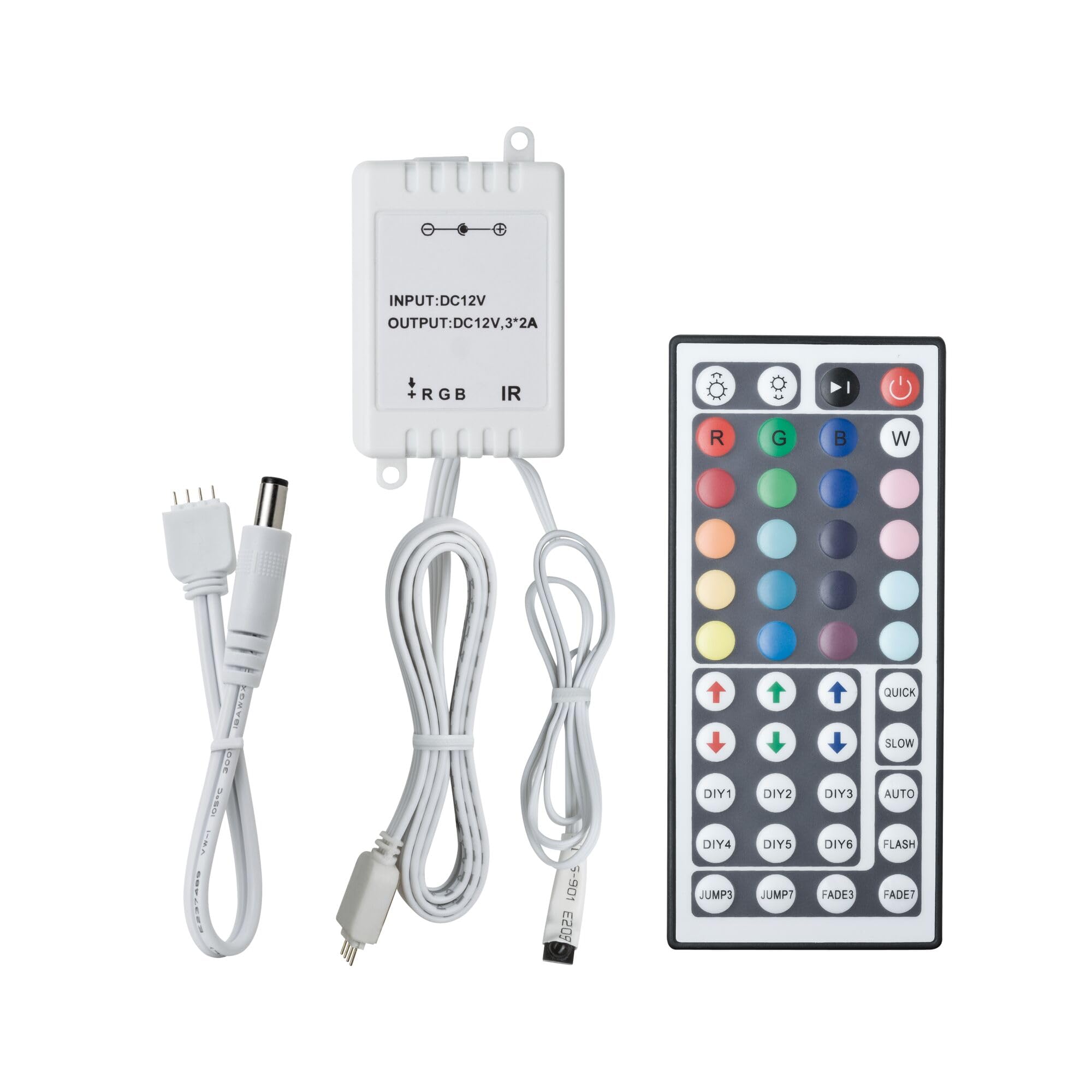 Paulmann 70202 YourLED RGB-Controller für LED Strip mit IR-Fernbedienung Stripe Zubehör Weiß Kunststoff 12V DC Schalten Dimmen Steuern Programmieren