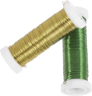 Lurrose Alambre Floral para Artificiales 2 Flexible y Resistente para Decoración de Bodas y Manualidades Color Verde para Arreglos