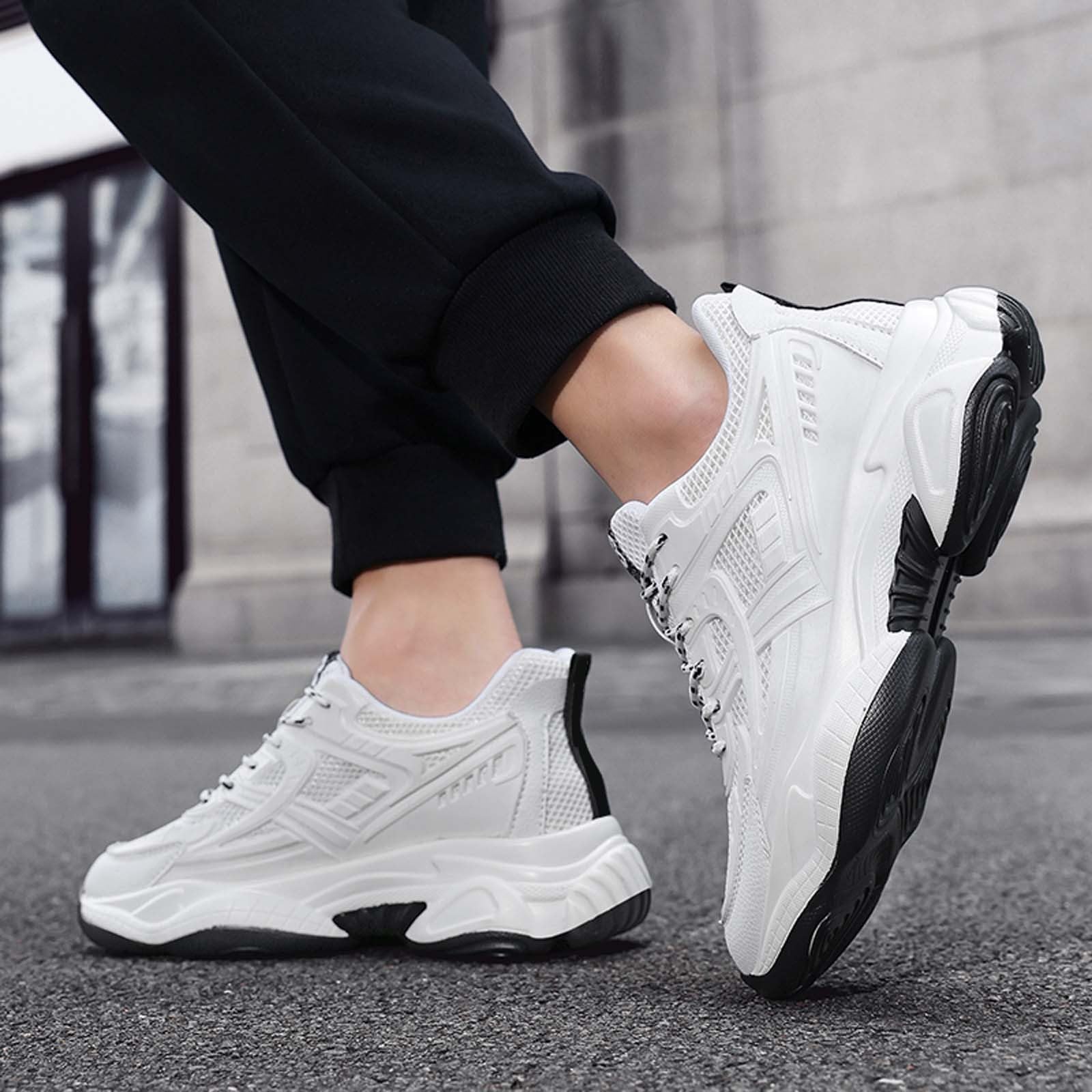 Scarpe Uomo Leggere Sneakers Uomo Pelle Scarpe Estive da Ginnastica Traspiranti Mesh Corsa Sportiva Casual Antiscivolo Comode Leggere Passeggio Sneaker Trekking