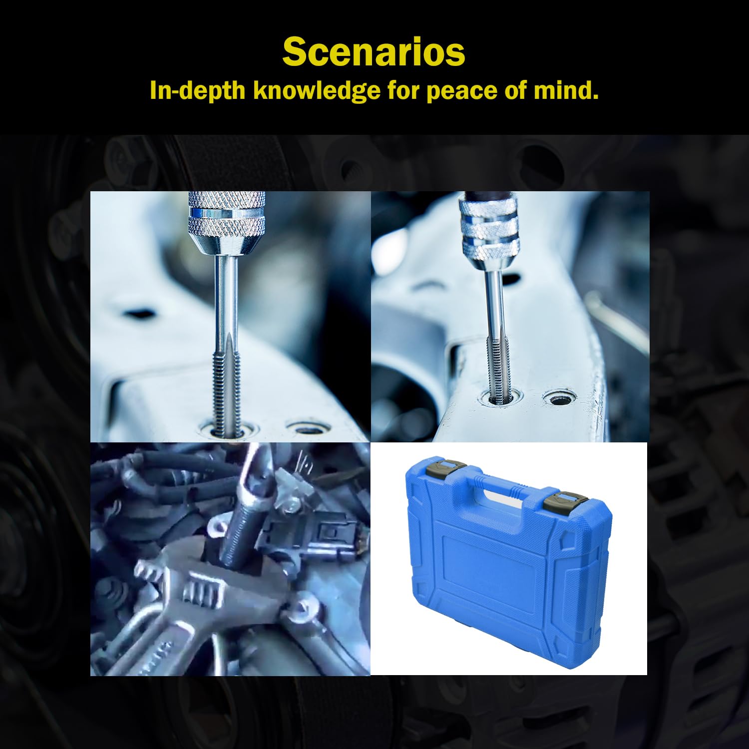 Strumento di Rimozione Candelette, 16 Pezzi Strumento di Rimozione Candelette Portatile in Acciaio Metrico Sicuro per Candelette Danneggiate da 8 Mm 10 Mm