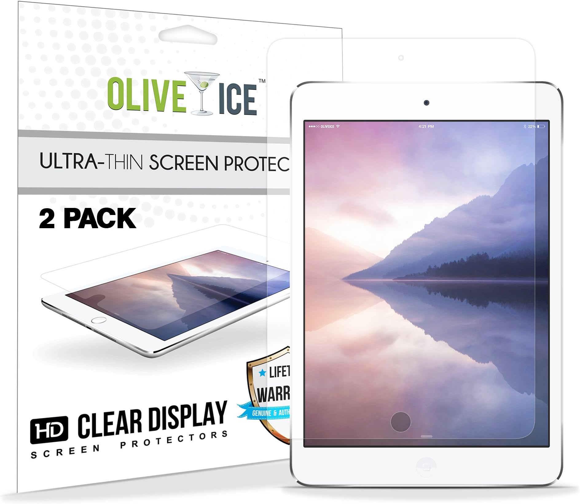 OliveIce iPad Mini 3 Screen Protector, Premium Edge to Edge Anti glare Matte Anti-fingerprint Bubble Free Film Screen Protector for iPad Mini 1/iPad Mini 2/iPad Mini 3- [2 Pack]