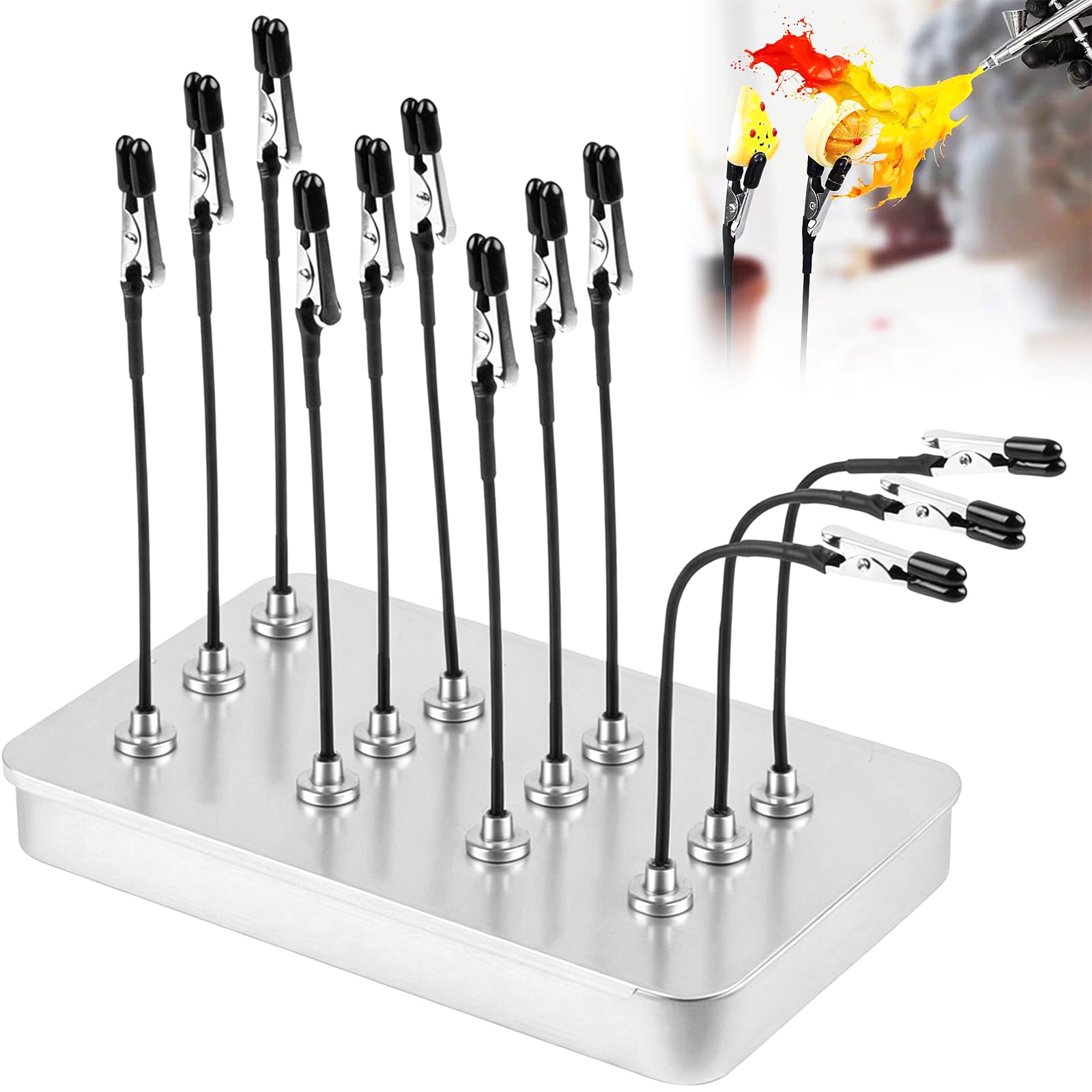 12 PCS Magnetic Helping Hands Soldering, Flexible Helping Hands with Storage Box, All-in-One Soldering Third Hand Tool, Painting Handle for Holder Model, Solder Circuit Board PCB, DIY Craft