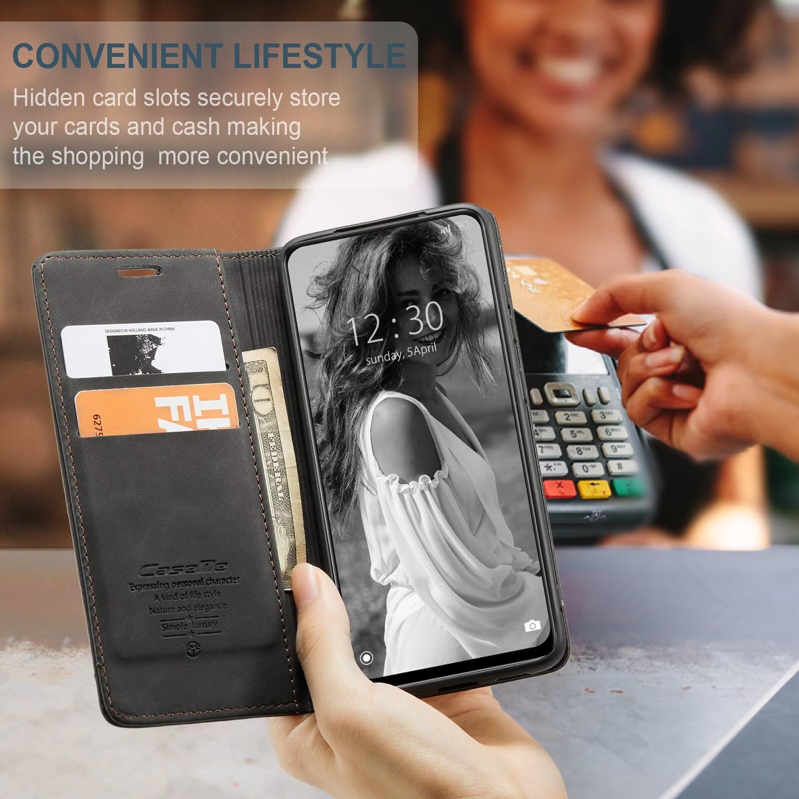 GoodcAcy Cover per Xiaomi 14,Premium Pelle PU Portafoglio con