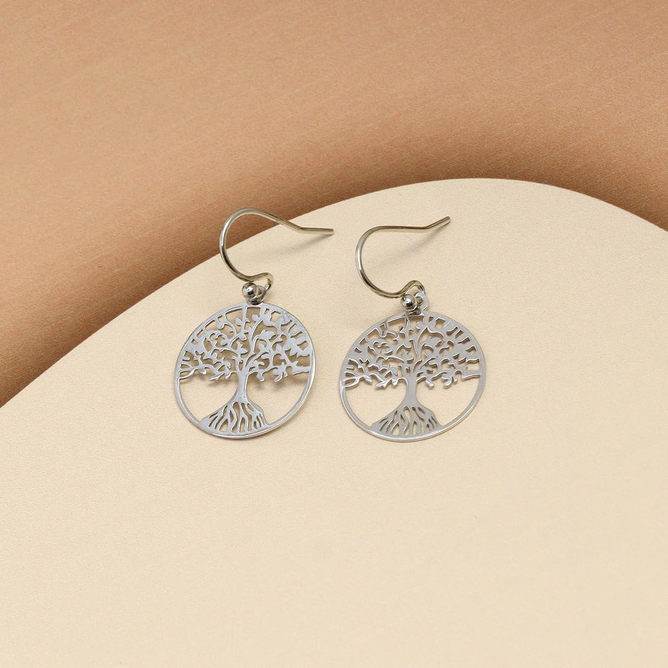 LeCalla Sterling Silver Dangle Earrings for Women | 925 Sterling Silver Long Interlocked Handmade Textured Drop Earring for Women