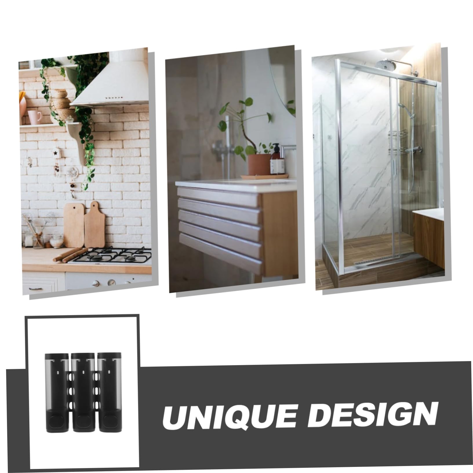 Beatifufu Manual Wall-Mounted Soap Dispenser for Bathroom No Leakage Shampoo and Liquid Soap Holder Practical Design for Use Pump for Shower Room