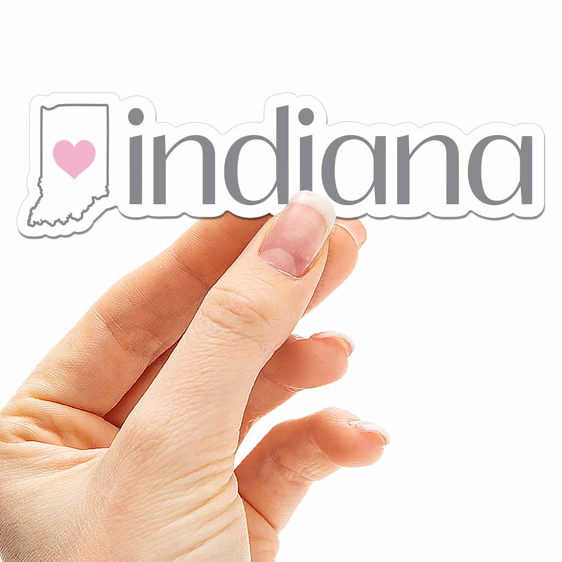 Indiana Heart Sticker - Cute State Shape Midwest Bumper Decals, IN Love Hoosier Stickers for Hydroflask Water Bottle, Cool Gift for Locals