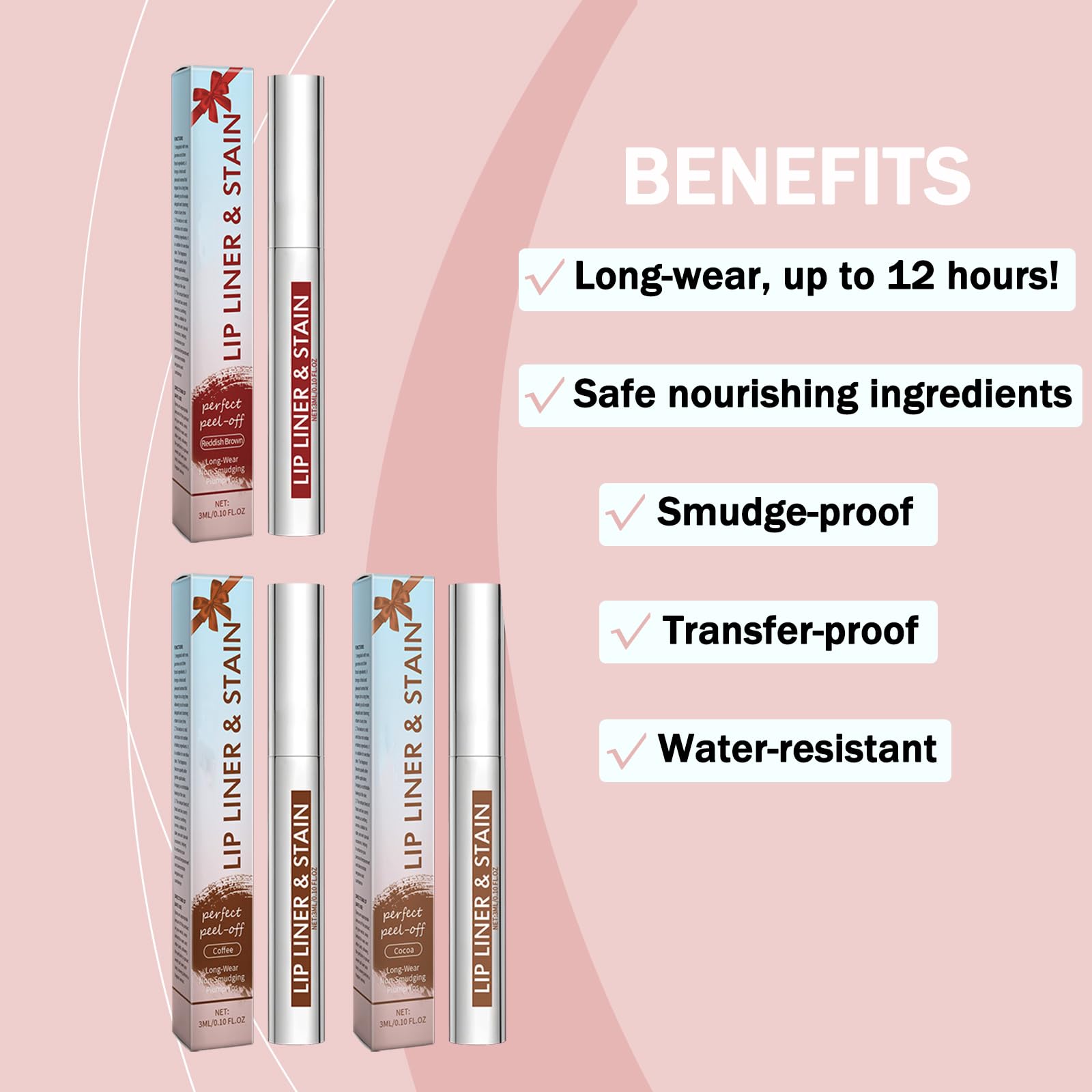 3Pcs Lip Gloss Lip Liner - Image 4
