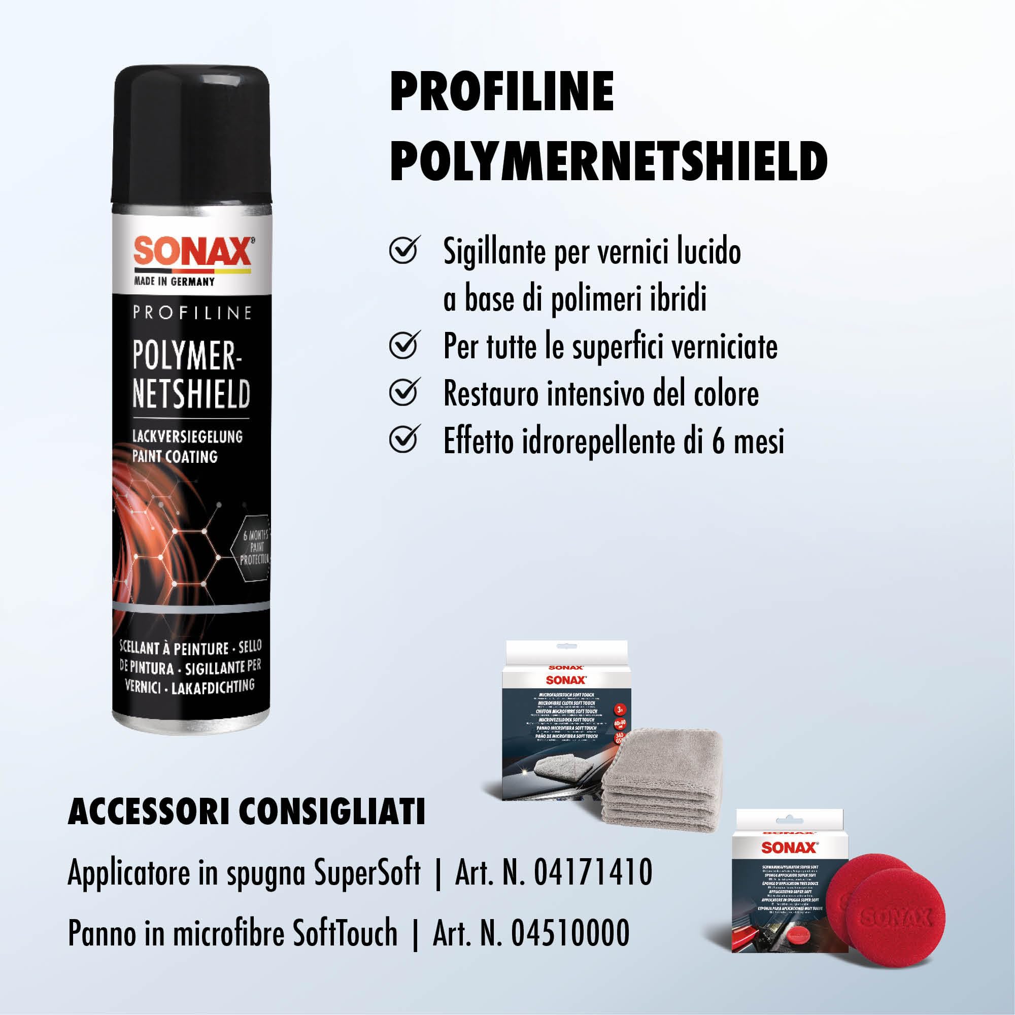SONAX PROFILINE Sigillante polimerico (340 ml) sigillante lucidante auto con Tecnologia Net-Protection. Idrorepellente a lunga durata | Art. 02233000