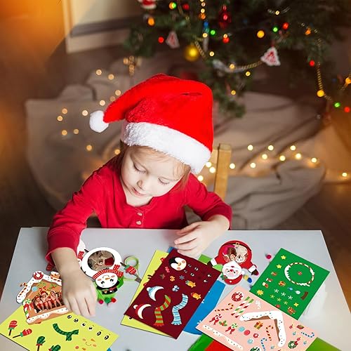 Miniatura 6 de NOVWANG Adornos de fotos de Navidad, 30 marcos de fotos colgantes de Navidad con 30 hojas de calcomanías, adornos de fotos, decoraciones de árbol de