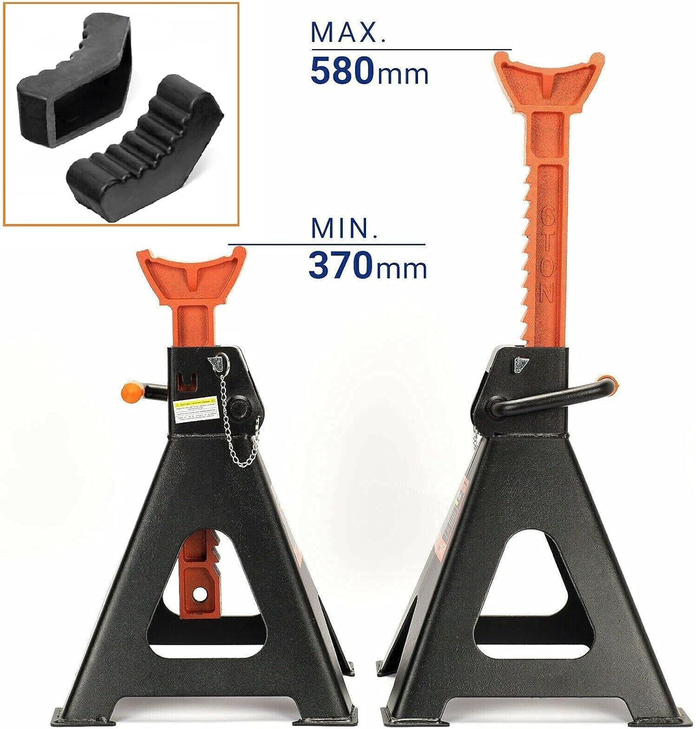 Verda Chandelles 6T 385-600 mm avec sécurité et support en caoutchouc pour cric - Choix du modèle - Changement de pneu professionnel