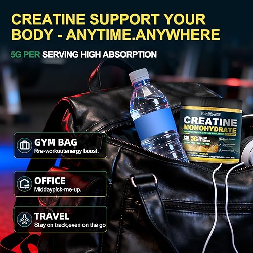 Miniatura 4 de Health4All Gomitas de monohidrato de creatina 5G para hombres y mujeres, suplemento de preentrenamiento para energía y apoyo al crecimiento muscular