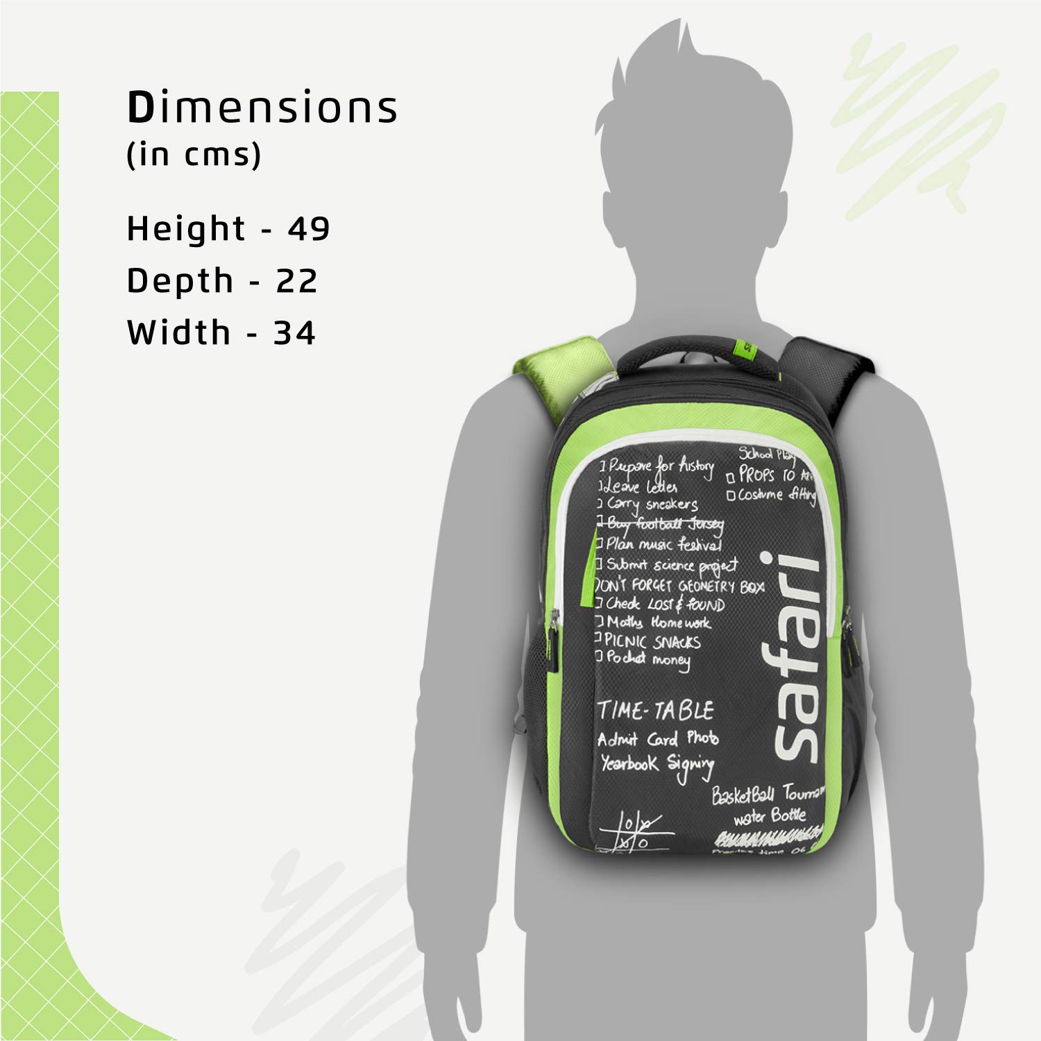 Safari 49 Cms Black School College Casual Backpack - Main Image