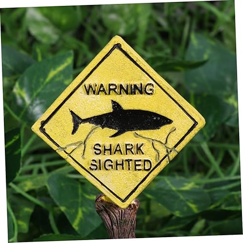 Miniatura 2 de ULTECHNOVO Adorno de acuario, decoración de estatua, decoración de acuario, señales de advertencia en miniatura, figura de decoración de tanque,