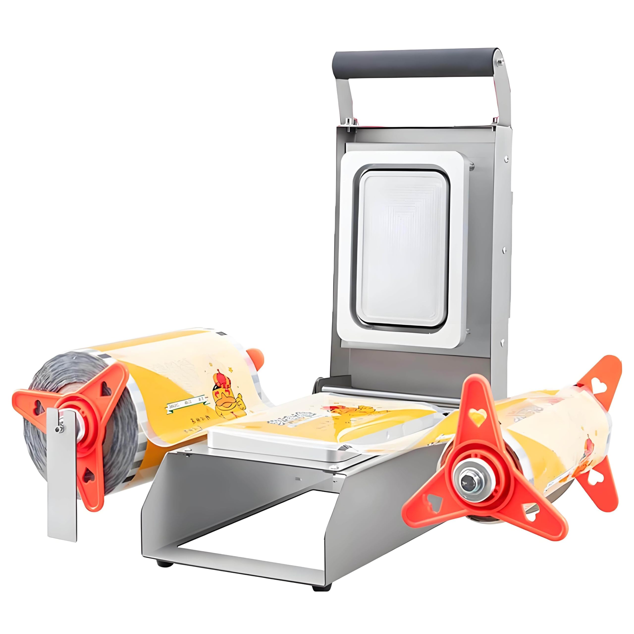 Machine de scellage de barquettes alimentaires, machine d'emballage alimentaire à pression manuelle pour boîtes à emporter, machine commerciale en acier inoxydable pour légumes,18 * 12cm