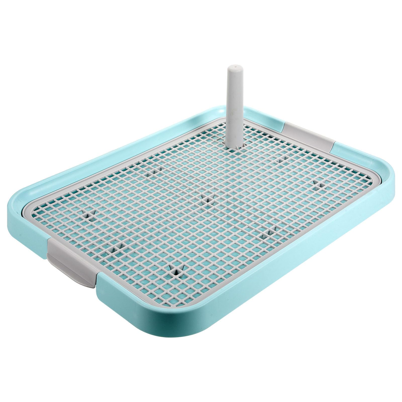 Plateau de toilette pour chien en plastique à grille amovible pour intérieur