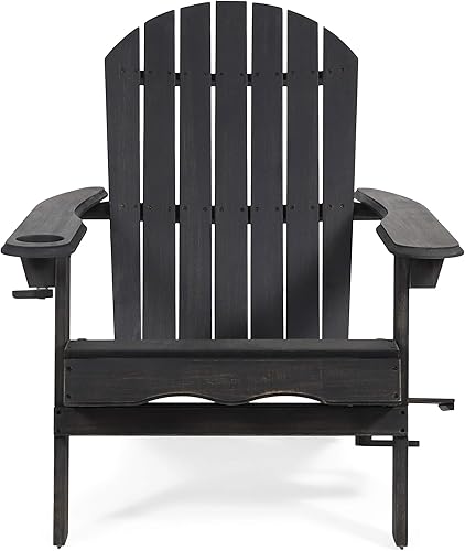 Christopher Knight Home Christine - Silla plegable Adirondack de madera de acacia para exteriores, color gris oscuro